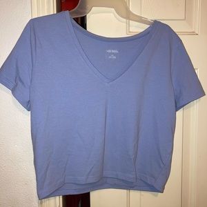 Target baby blue v neck crop top